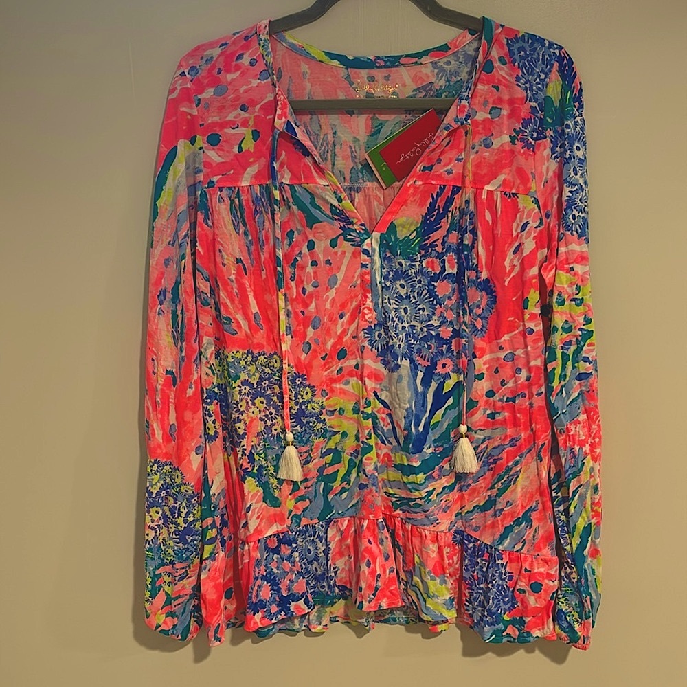 Lilly Pulitzer Rainbow Soleil Size M Daisy Knot Top